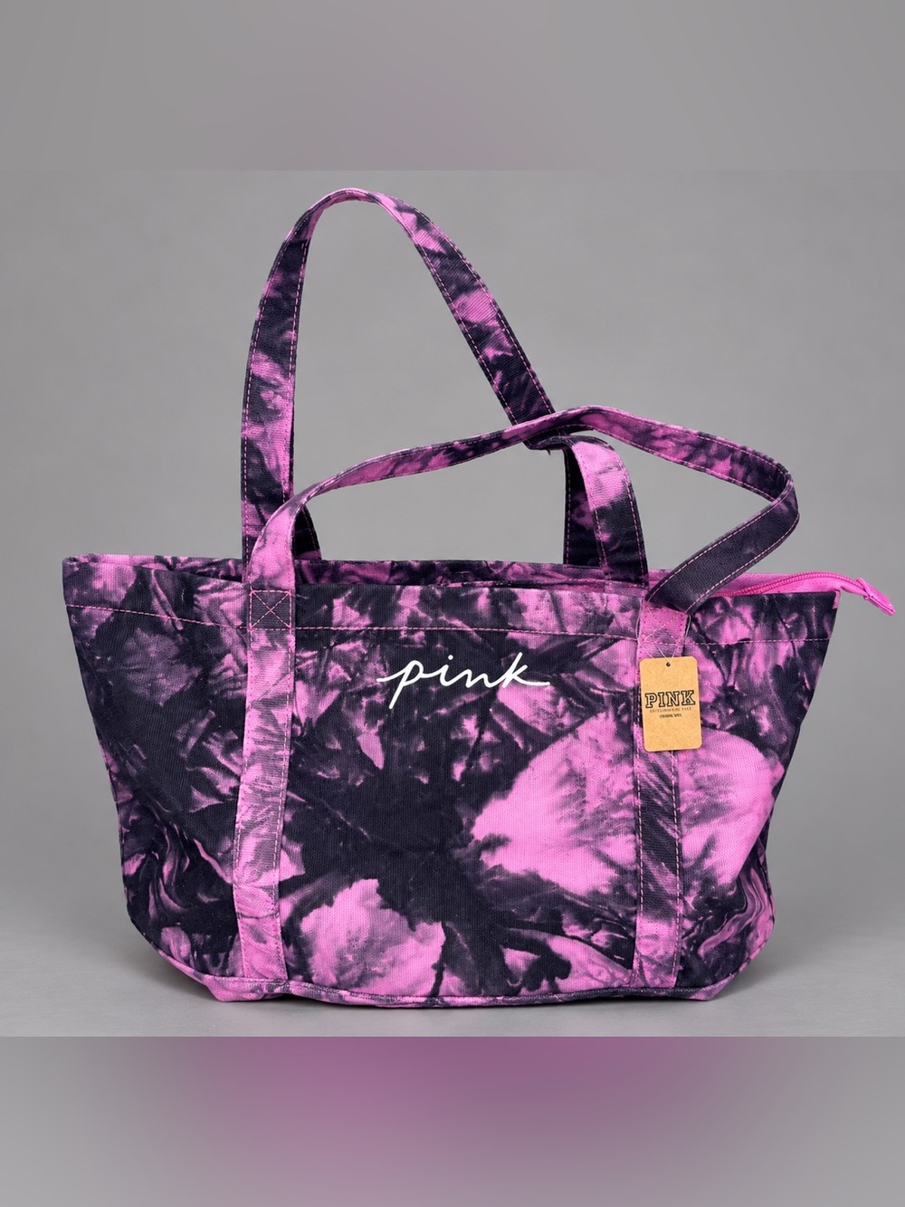 Victoria’s Secret PINK Purple Floral Canvas Tote Bag NWT Shoulder Bag